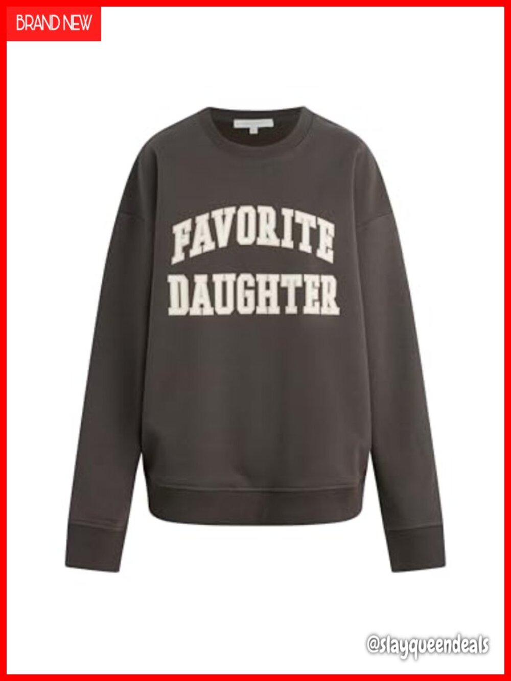 Oversized Collegiate Sweatshirt Crew Neck Drop Shoulder Long Sleeve